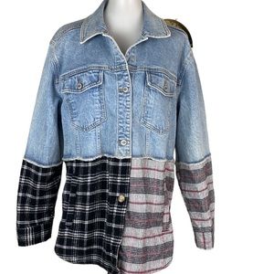 Abercrombie & Fitch Social Tourist Denim Plaid Shirt Jacket Size XL